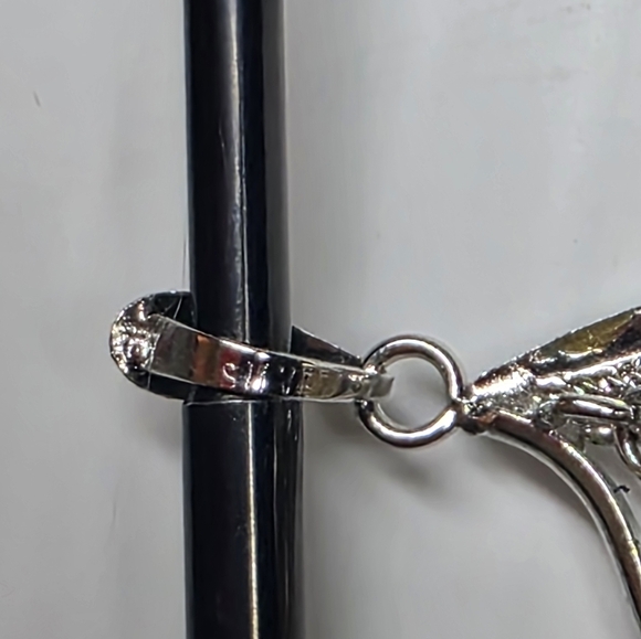 modernist retro Japanese saltwater cultured akoya vintage pearl pendant silver - Picture 4 of 9